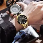  Nibosi 2527 Classic Stainless Steel Analog Fashion Men's Watch – Dial Color: Black Gold, Strap Color: Gold – Thumbnail 4
